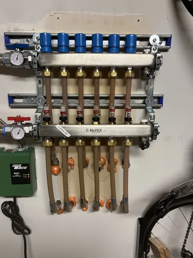 Plumber performing Gas Line Installation at a residential property in Manheim